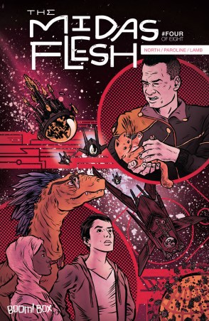 Cover to The Midas Flesh 4 from BOOM! Cover art by John Keogh.